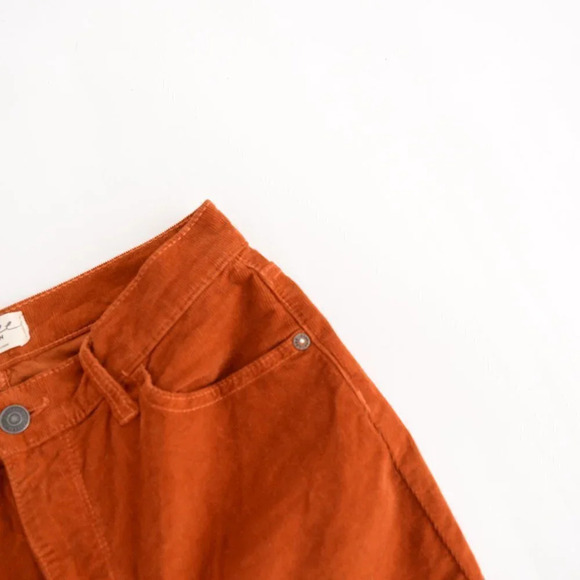 We The Free  Burnt Rust Corduroy Mid-Rise Autumn Skinny Pants 27 - Picture 11 of 15